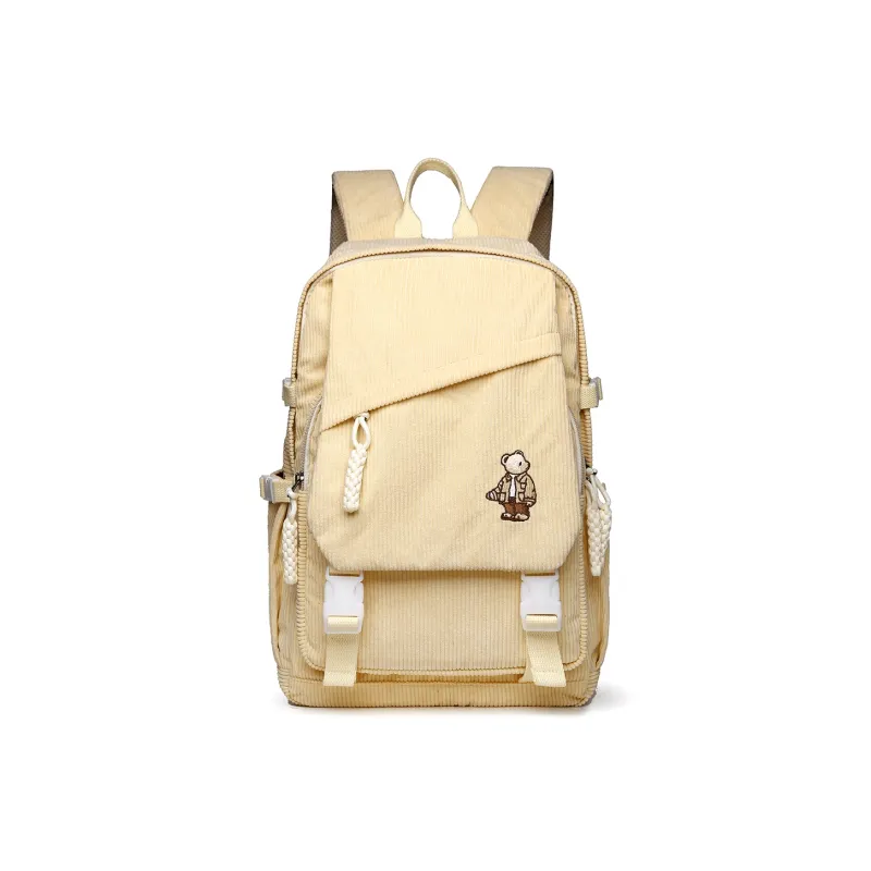 Ceion Keust Corduroy Backpack Medium Size Unisex Multicolor-0