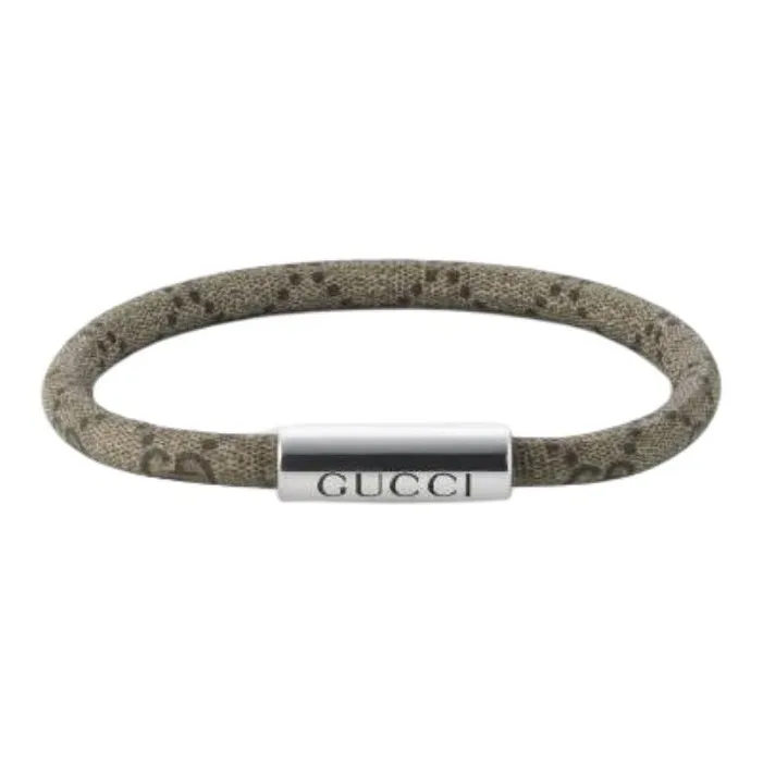 GUCCI Canvas Sterling Silver Bracelets Women's Brown-0