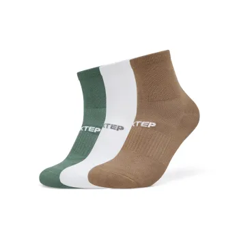 XTEP Knee High Socks Men's 3 Pack Green/Ecru/Brown