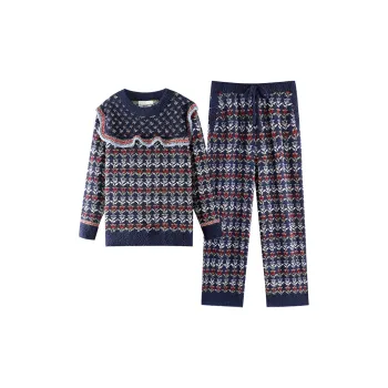 ZumashL Luxury Designer Series Pajama Set Women's Aqua Blue With Water Ripple Pattern