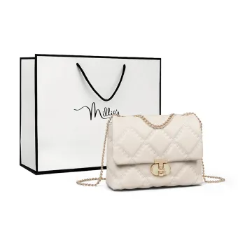 MILLIE'S Cow Leather Shoulder Bag, Crossbody Bag, Shoulder Bag Regular Women's Ecru