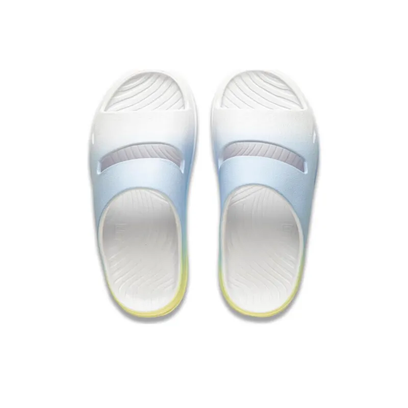 LiNing Soft Clap Slip Resistant Slide Slippers Unisex White Blue-3