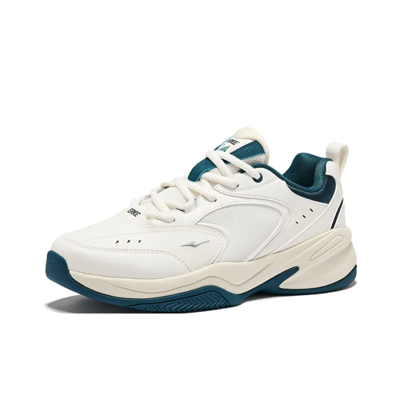 Erke Lead Navigation Anti Slip Wear Resistant Low Top Casual Shoes Men's Microcrystal White Numbers Cyan-2