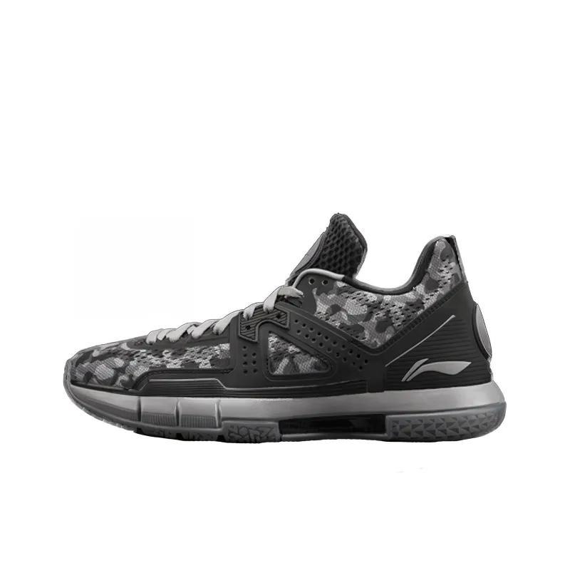 LiNing WOW 5 Way Of Wade 5 Cushioning Anti Slip And Wear Resistant Low Top Basketball Shoes Men's Gray Black-0