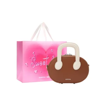 ONE TIME Synthetic Leather Small Round Bag Handbag Shoulder Bag Crossbody Bag Regular Women's Brown/Black