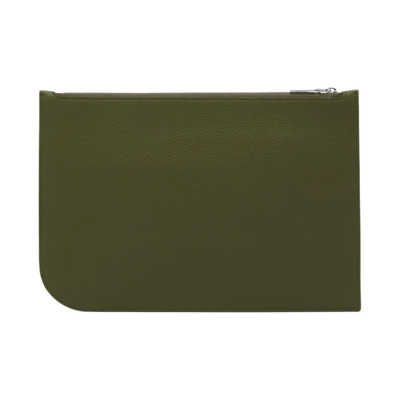Alexander McQueen Sling Calfskin Clutch Large Size Men's Army Green-1