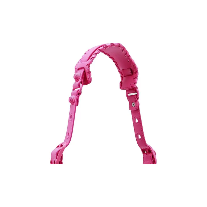 Balenciaga Le Cagole Leather Handbag, Shoulder Bag Women's Fuchsia-4