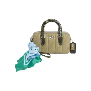 COACH Kira Nappa Leather Pillow Bag Shoulder Bag Crossbody Bag Handbag Small Size Women's Silver Stacked Moss