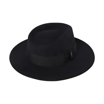 Borsalino Merino Wool Top Hats Unisex Black