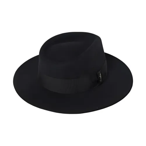 Borsalino Merino Wool Top Hats Unisex Black