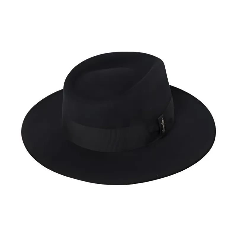 Borsalino Merino Wool Top Hats Unisex Black-0