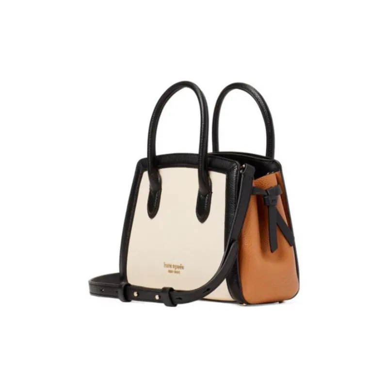 Kate Spade Knott Pebbled Cow Leather Handbag Shoulder Bag Crossbody Bag Mini Women's Milk White & Black-1