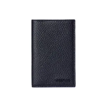 GUCCI Leather Card Holder Men's Dark Blue