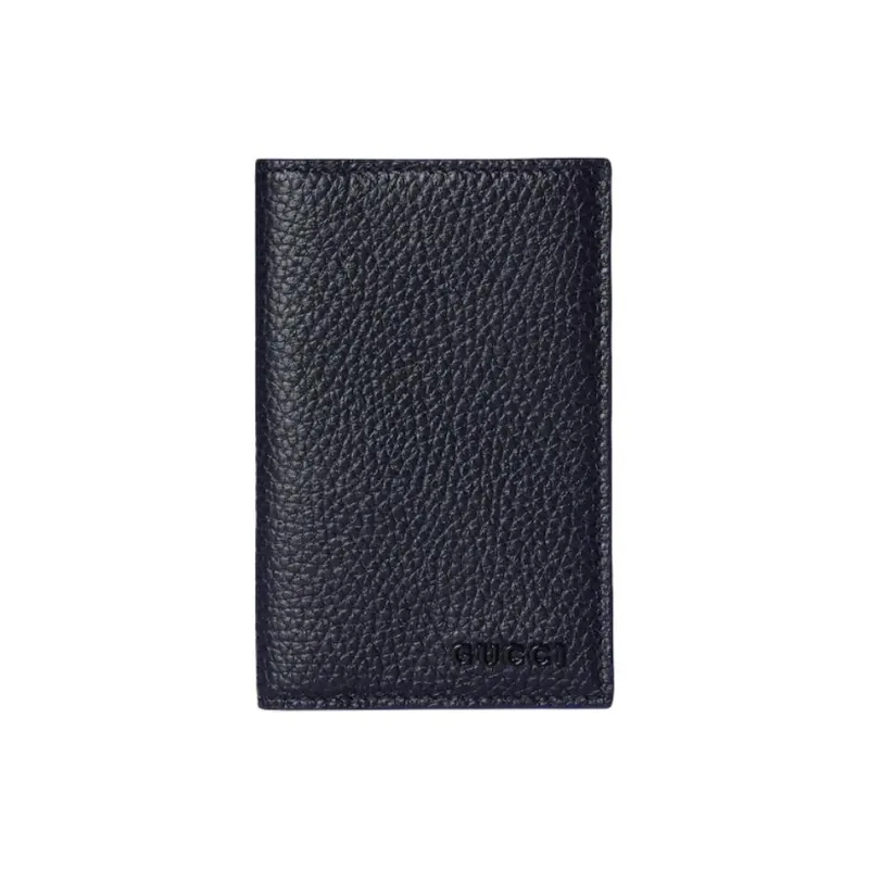 GUCCI Leather Card Holder Men's Dark Blue-0
