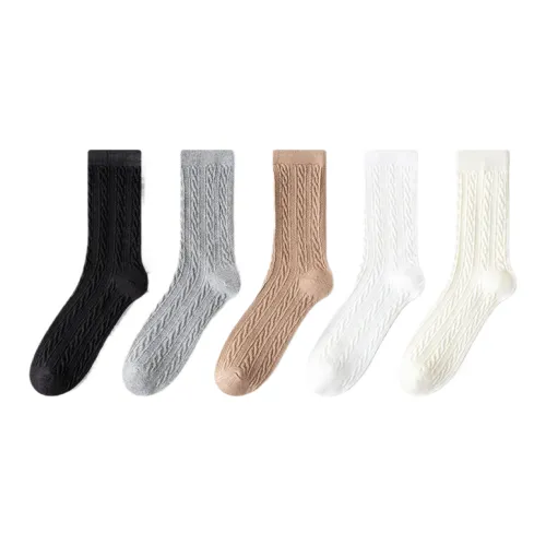 MODENGYUNMA Mid-Calf Socks Women's 5 Pack