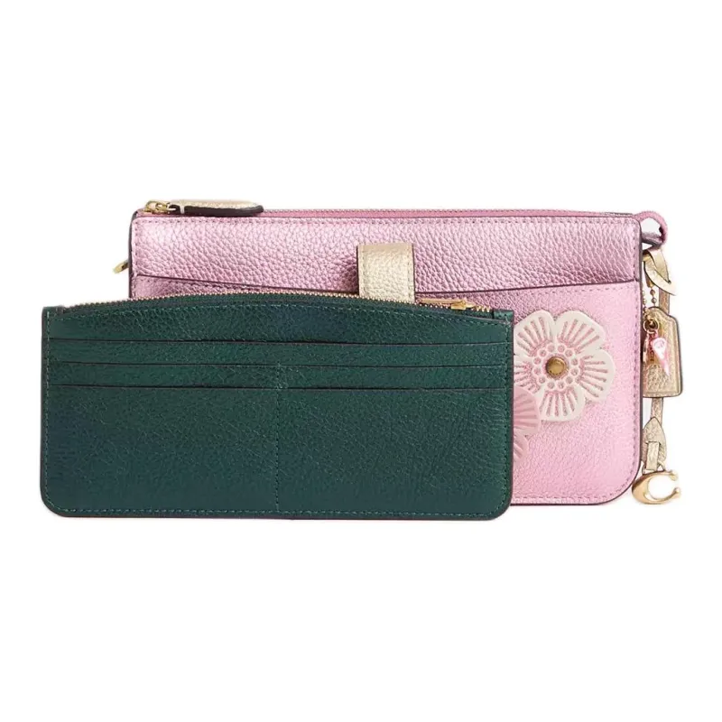 COACH NOA Eggstone Grain Leather Shoulder Bag Small Size Women's Metal Pink Multicolor-1