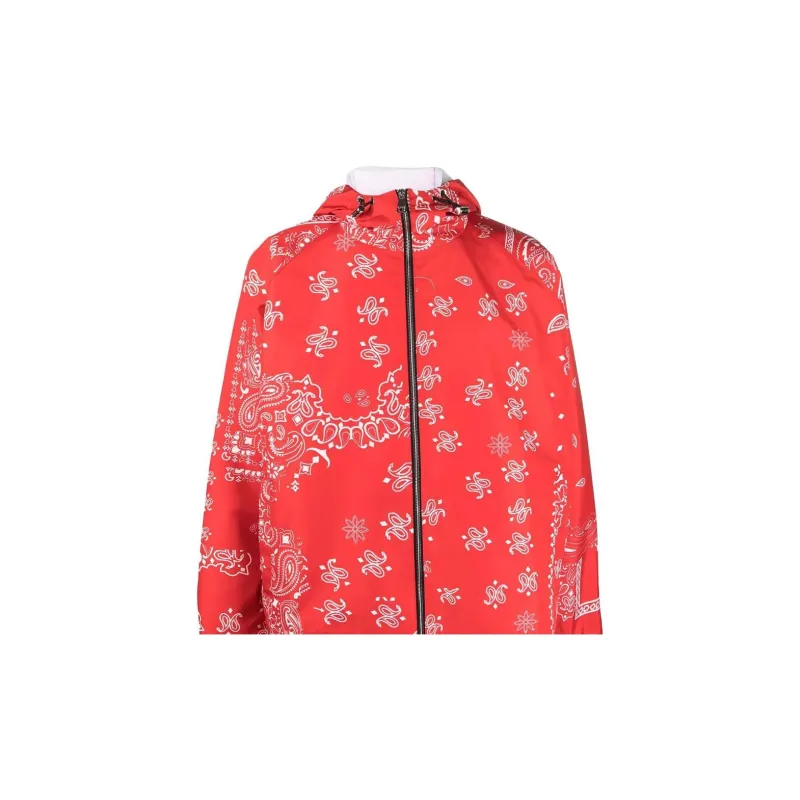 KHRISJOY Bandana Print Zip Up Windbreaker Jacket-3