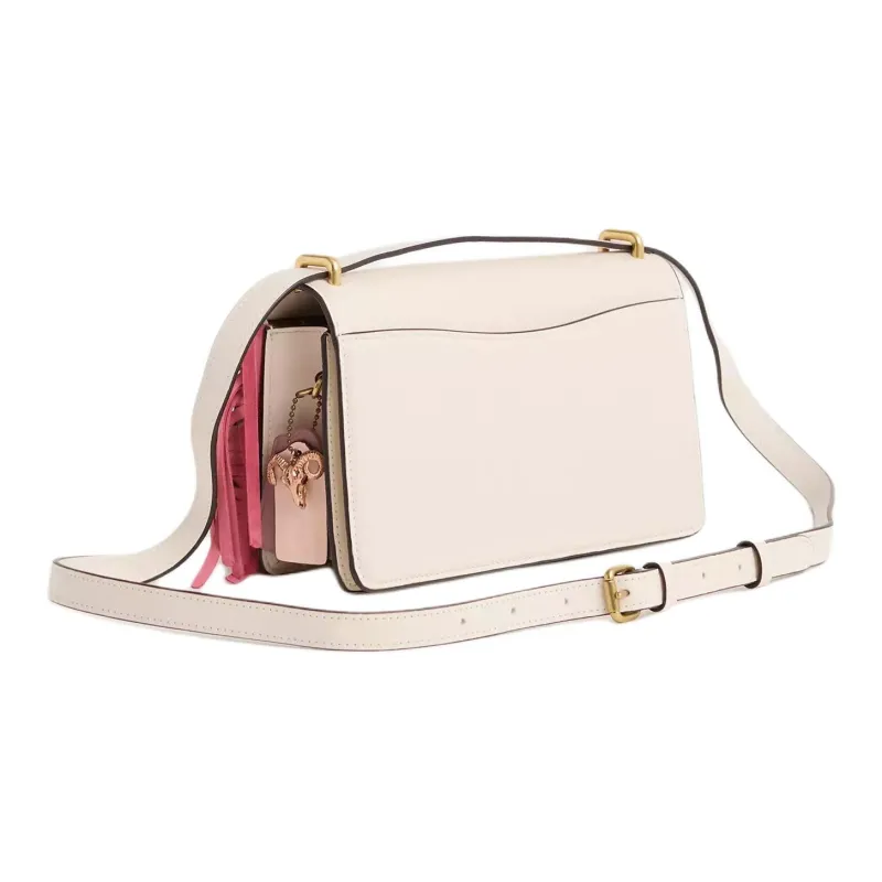COACH Bandit Refined Calfskin Shoulder Bag, Crossbody Bag Medium Size Women's Brass With Ivory-1