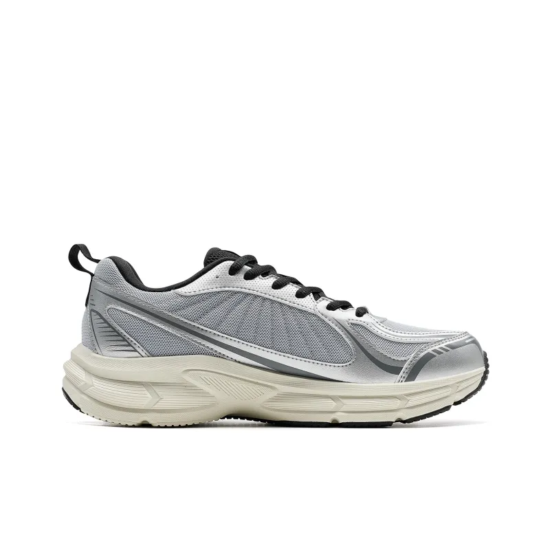 XTEP Absolute Dust 6.0 Anti Slip Wear Resistant Low Top Running Shoes Men's Silver Gray Black-1