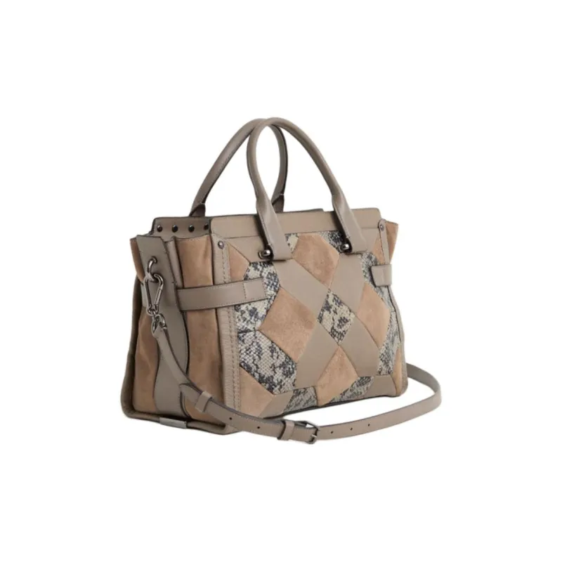 COACH Swagger Leather One Shoulder Handbags Large Size Women's Deep Gunmetal-1