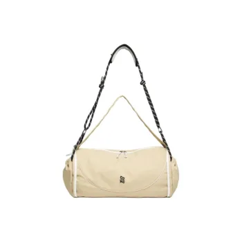 OZKO PU Cylinder Bag One Shoulder Handbags Unisex Mocha/Sand Apricot