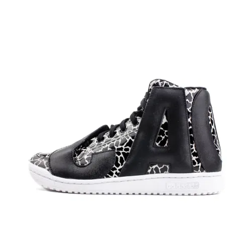 Adidas Originals JEREMY SCOTT Wear-resistant And Lightweight High-Top Skateboard Shoes Women's Black White