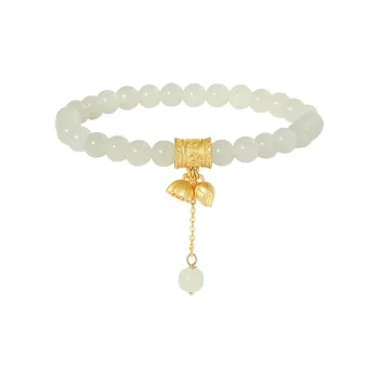 ZENGCAI Hetian Jade Bracelets Pale Greenish White Jade Women's