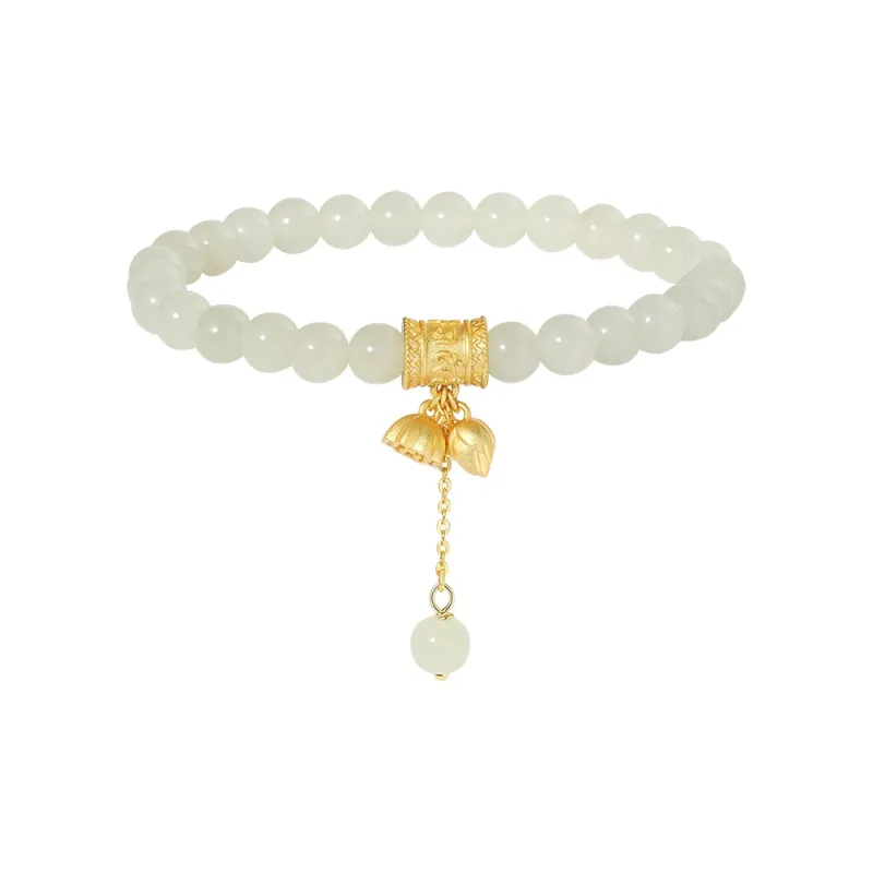 ZENGCAI Hetian Jade Bracelets Pale Greenish White Jade Women's-0