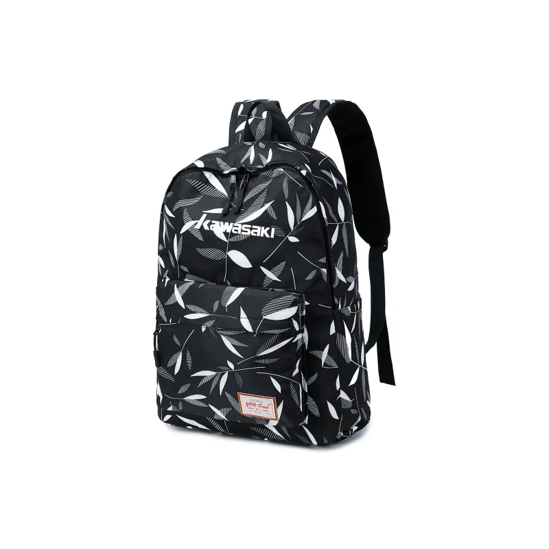 Kawasaki Fabric Backpack Regular Unisex Leaf Black-1