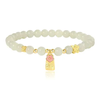 ZENGCAI Bracelets Pale Greenish White Jade Women's
