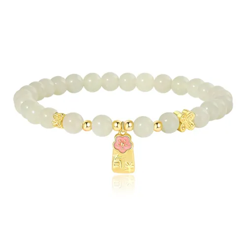 ZENGCAI Bracelets Pale Greenish White Jade Women's