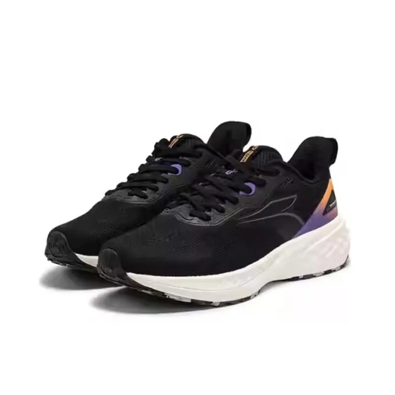 361° Cushioned Slip Resistant Low Top Casual Running Shoes Men's Black Purple-4