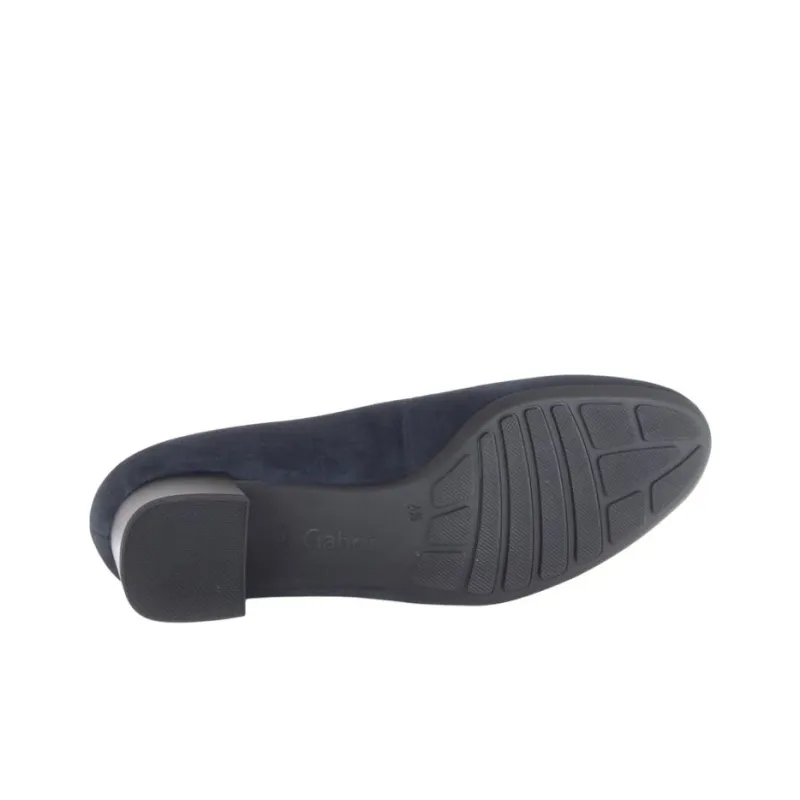 Gabor Comfort Chunky Heel High Heels 4cm Women's Blue-5