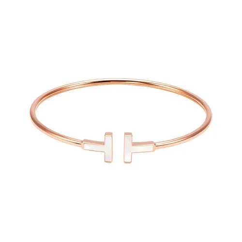 TIFFANY & CO. T Mother Of Pearl Bangles Women's Rose Gold