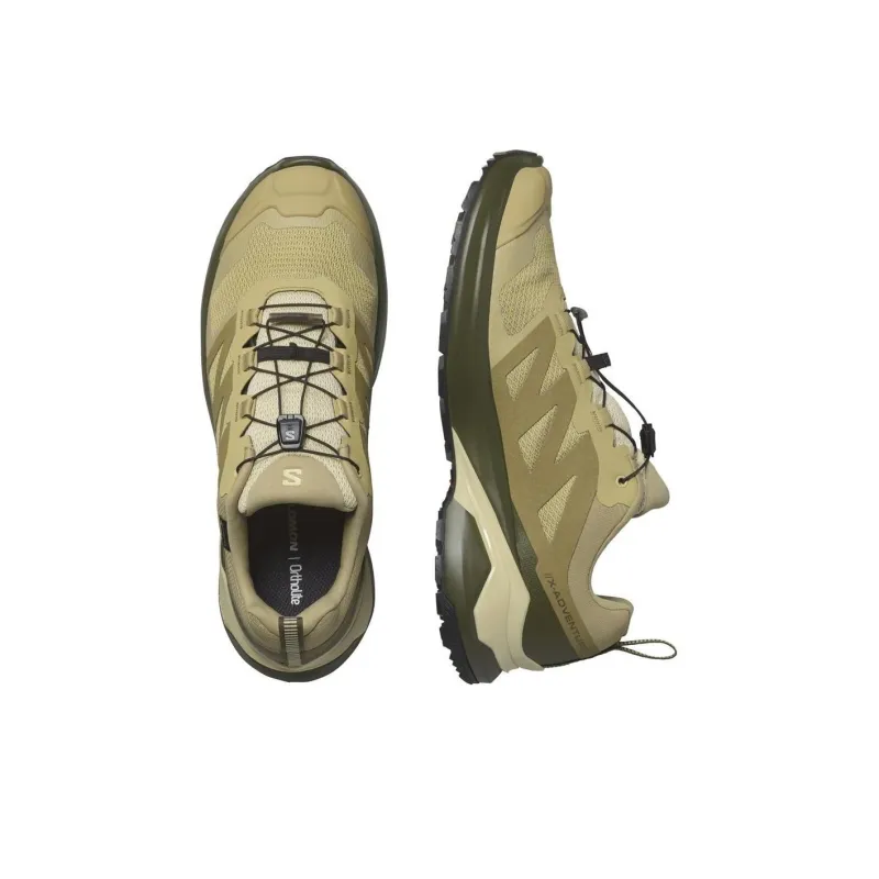 SALOMON X Adventure Slip Resistant, Abrasion Resistant, Lightweight Low Top Hiking Shoes Men's Brown Green-2