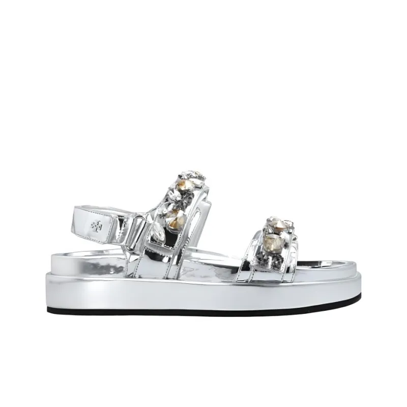 TORY BURCH Strap Sandals 3cm Women's Silver-1