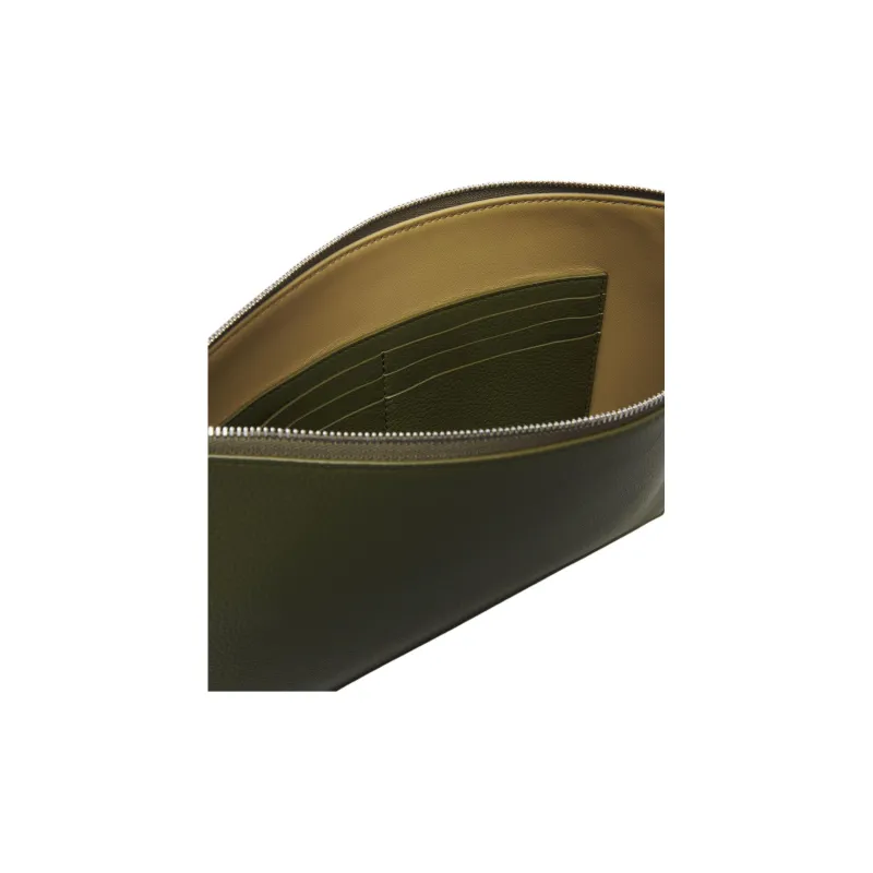 Alexander McQueen Sling Calfskin Clutch Large Size Men's Army Green-3