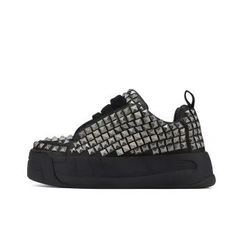 Naked Wolfe Slide Stud Black Anti Slip Wear Resistant Low Top Skateboard Shoes Men's Black