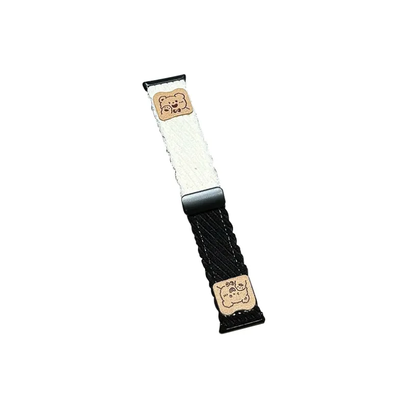 MSSM Watch Band Red Beige Compatibility Fabric Material-5