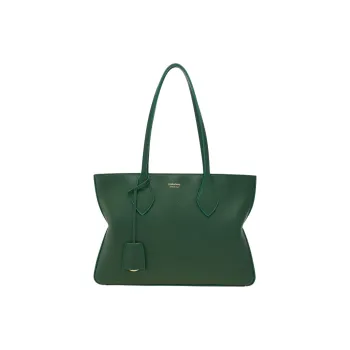 FERRAGAMO Cow Leather Tote Bag Shopping Bag Handbag Shoulder Bag Small Size Women's Forest Green