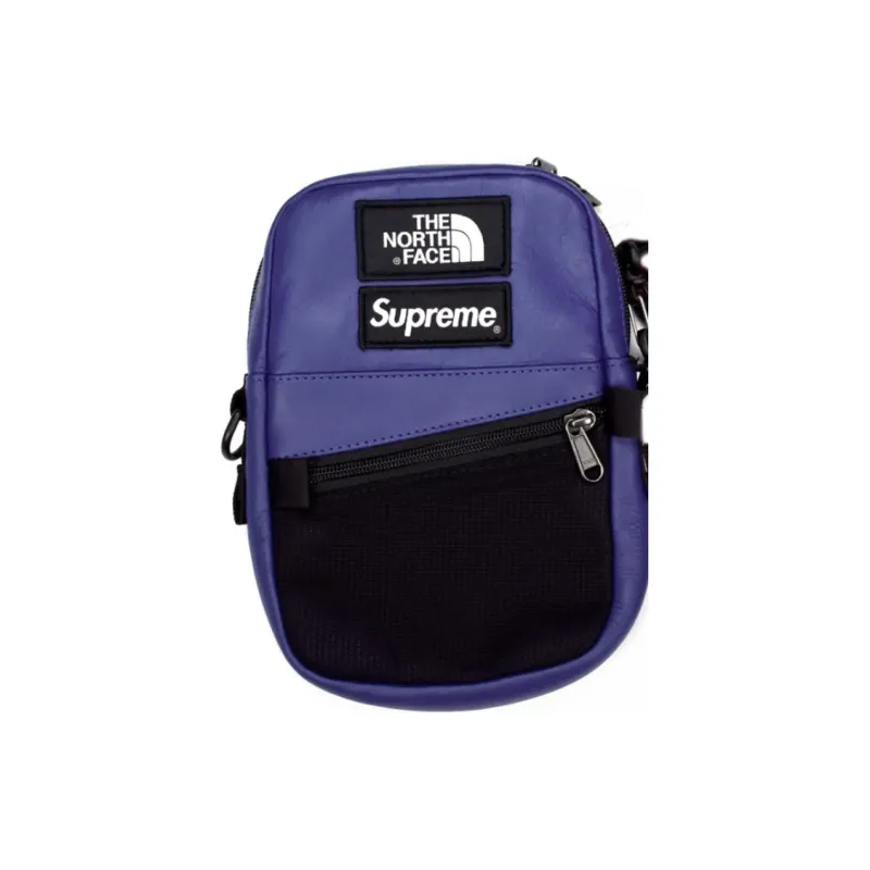 Supreme THE NORTH FACE Supreme FW18 Leather Sling Bag Crossbody Bag Regular Unisex Blue-1