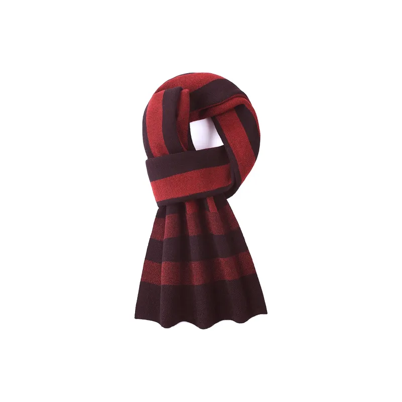 Red Bean Wool Knit Scarves Men's-9