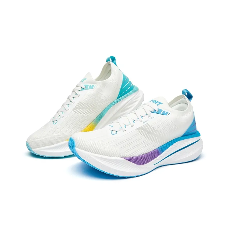 VOIT Running Shoes Unisex Low Top Right White Blue Green Mismatched-6