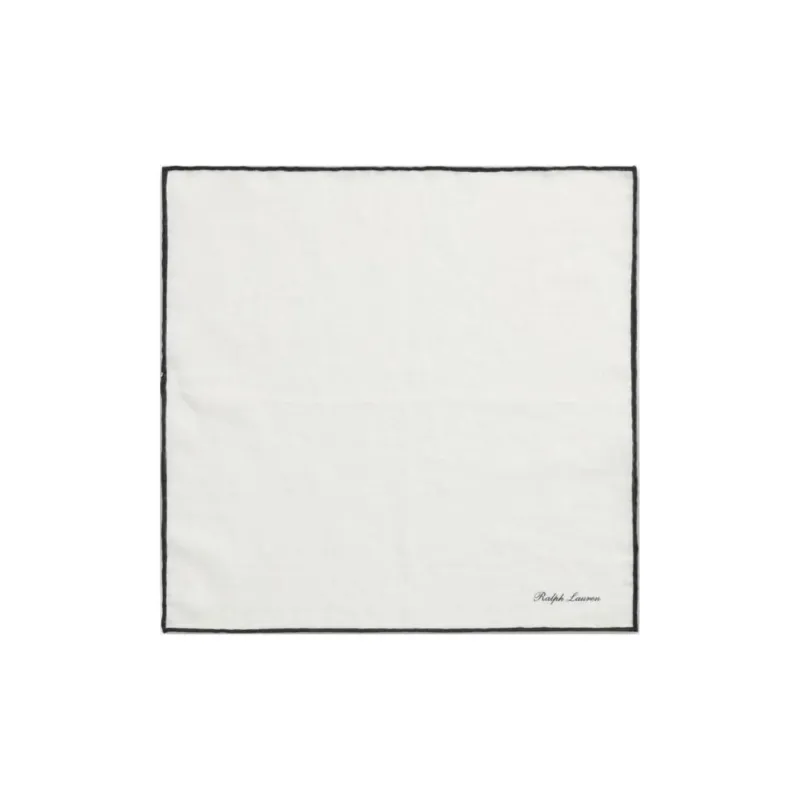 Polo Ralph Lauren Linen Plastic Silk Scarves Unisex White/Black-0