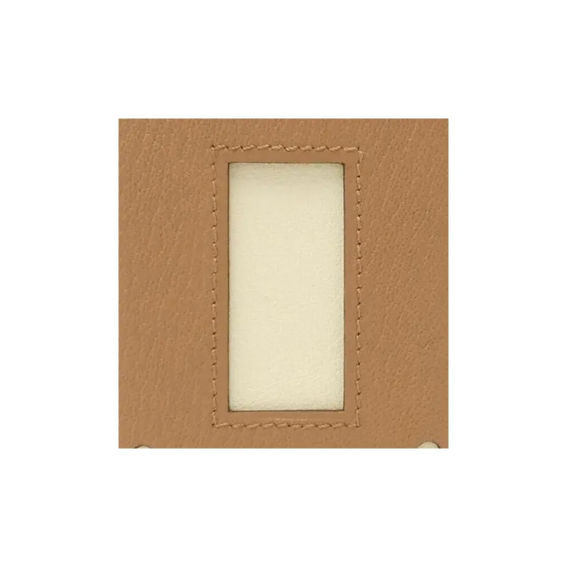 HERMES Colormatic Swift Calfskin With Mysore Goat Skin Card Holder Women's Cream White/Bird Wood Color-4