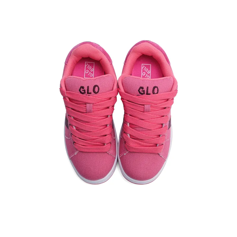 GLO BULL Skateboard Shoes Unisex Low Top Washed Pink-3