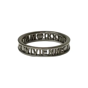Vivienne Westwood 925 Sterling Silver Rings Unisex Gunmetal Gray