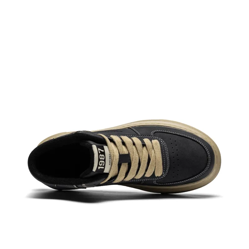 OFFER-AITR Slip-Resistant Breathable Height Increasing Mid-Top Skateboard Shoes Men's-3
