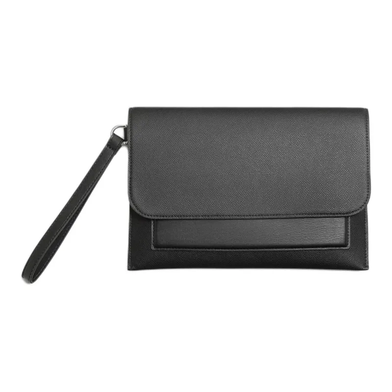 ZARA Polyurethane Envelope Bag Clutches Men's Black-0