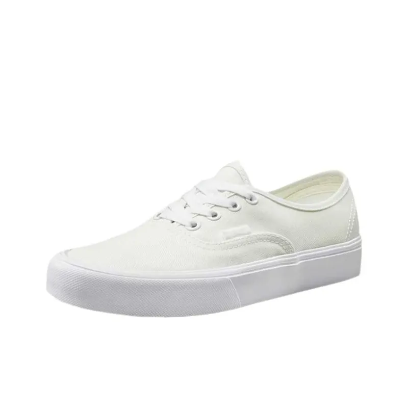 Vans Authentic Anti Slip Wear Resistant Low Top Skateboard Shoes Unisex Light Yellow-1